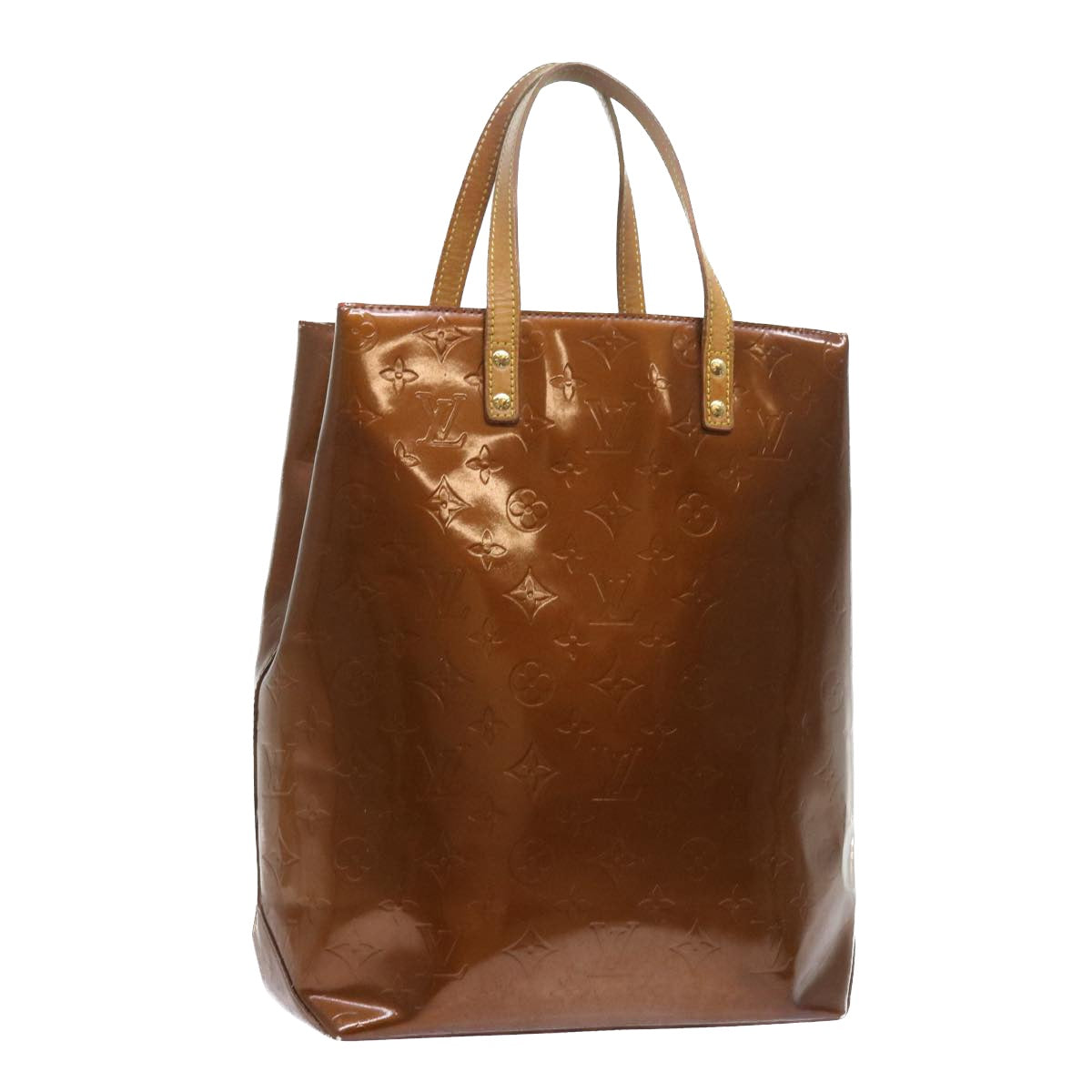 LOUIS VUITTON Monogram Vernis Reade MM Hand Bag Bronze M91143 LV yb380