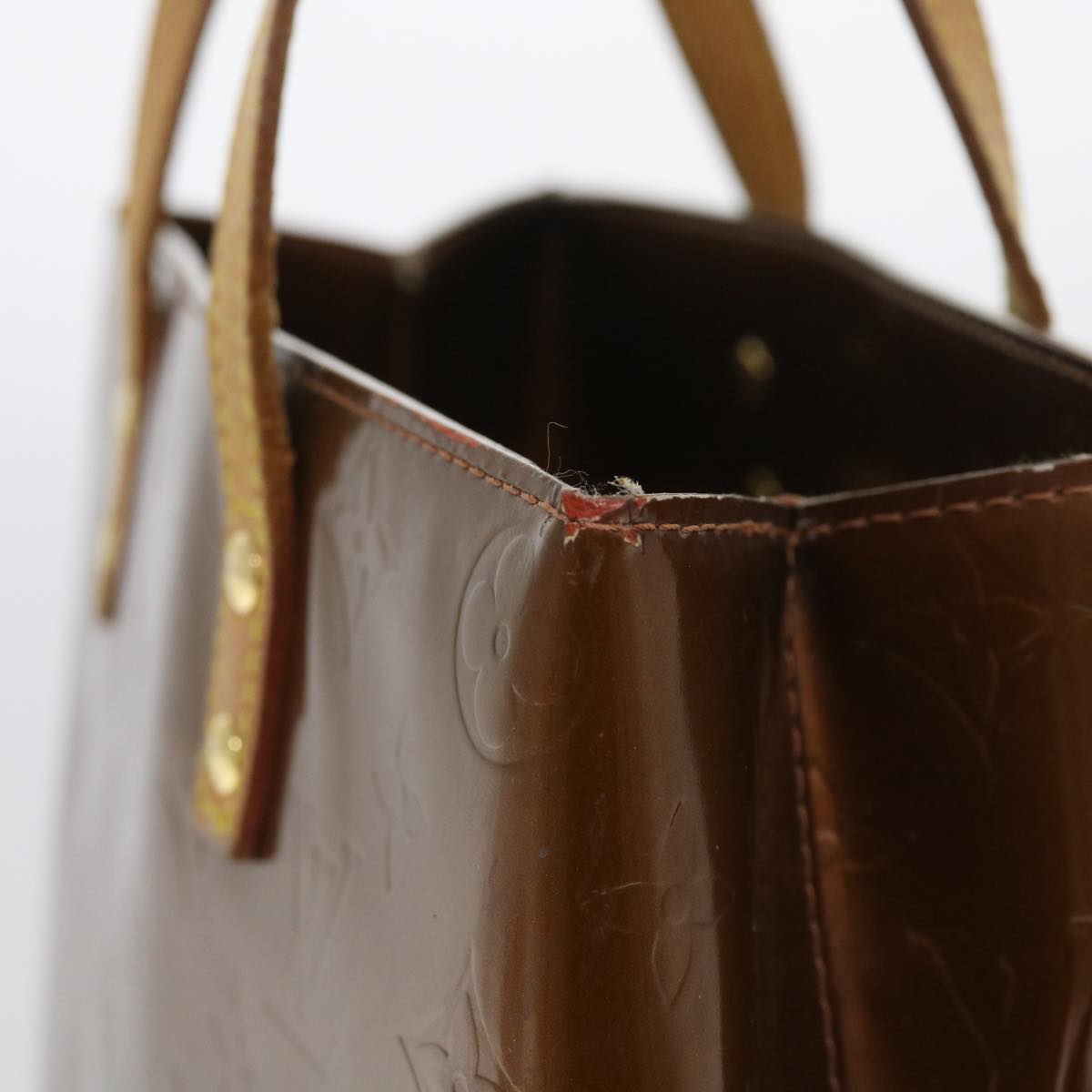 LOUIS VUITTON Monogram Vernis Reade MM Hand Bag Bronze M91143 LV yb380