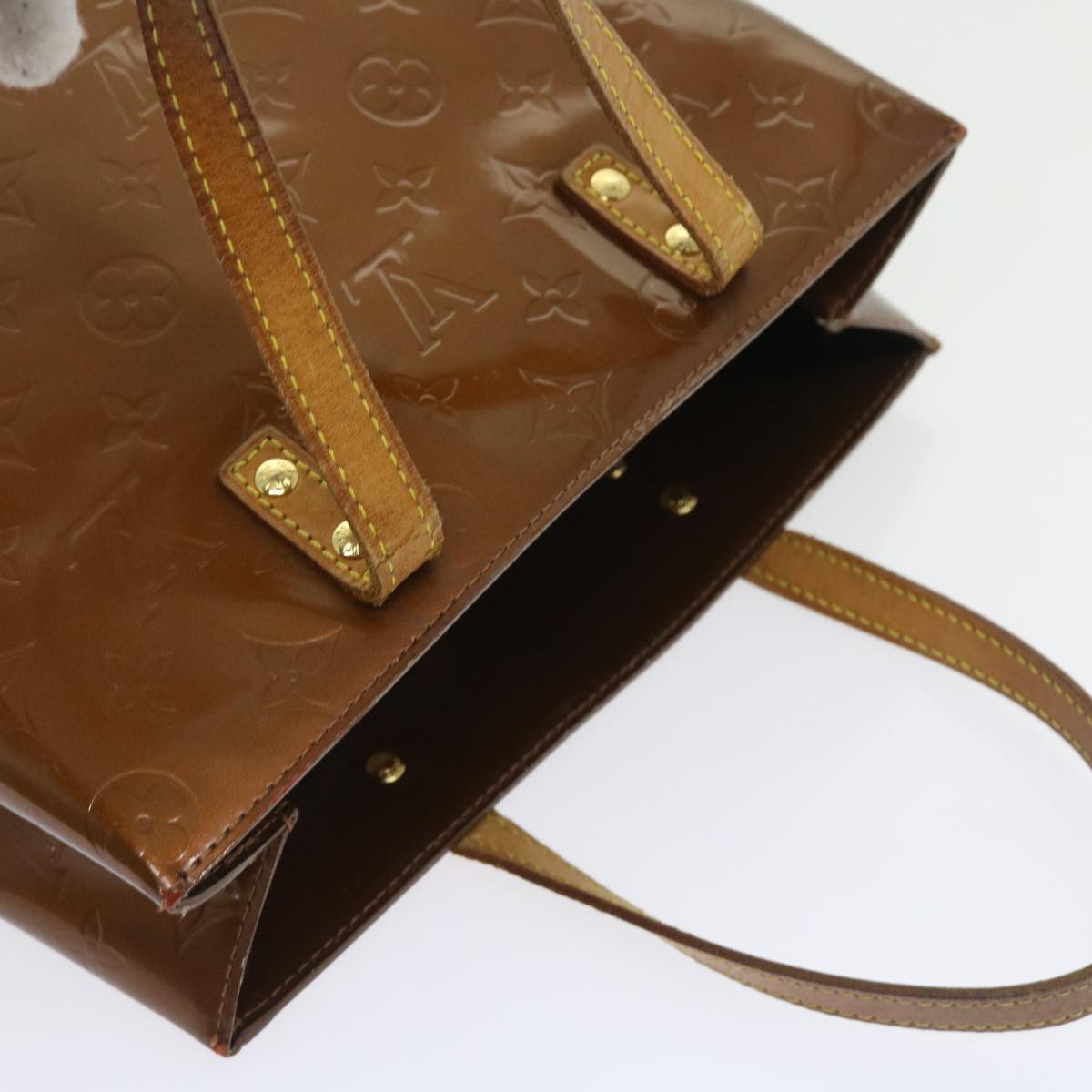 LOUIS VUITTON Monogram Vernis Reade MM Hand Bag Bronze M91143 LV yb380