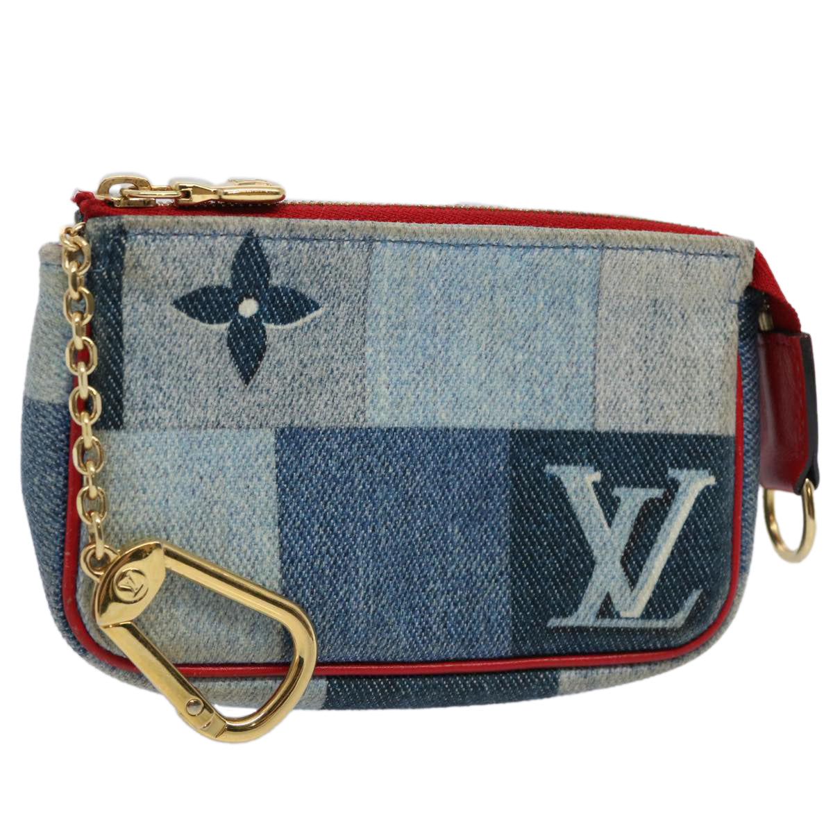 LOUIS VUITTON Monogram Denim Mini Pochette Accessoires Blue M68760 LV yb455