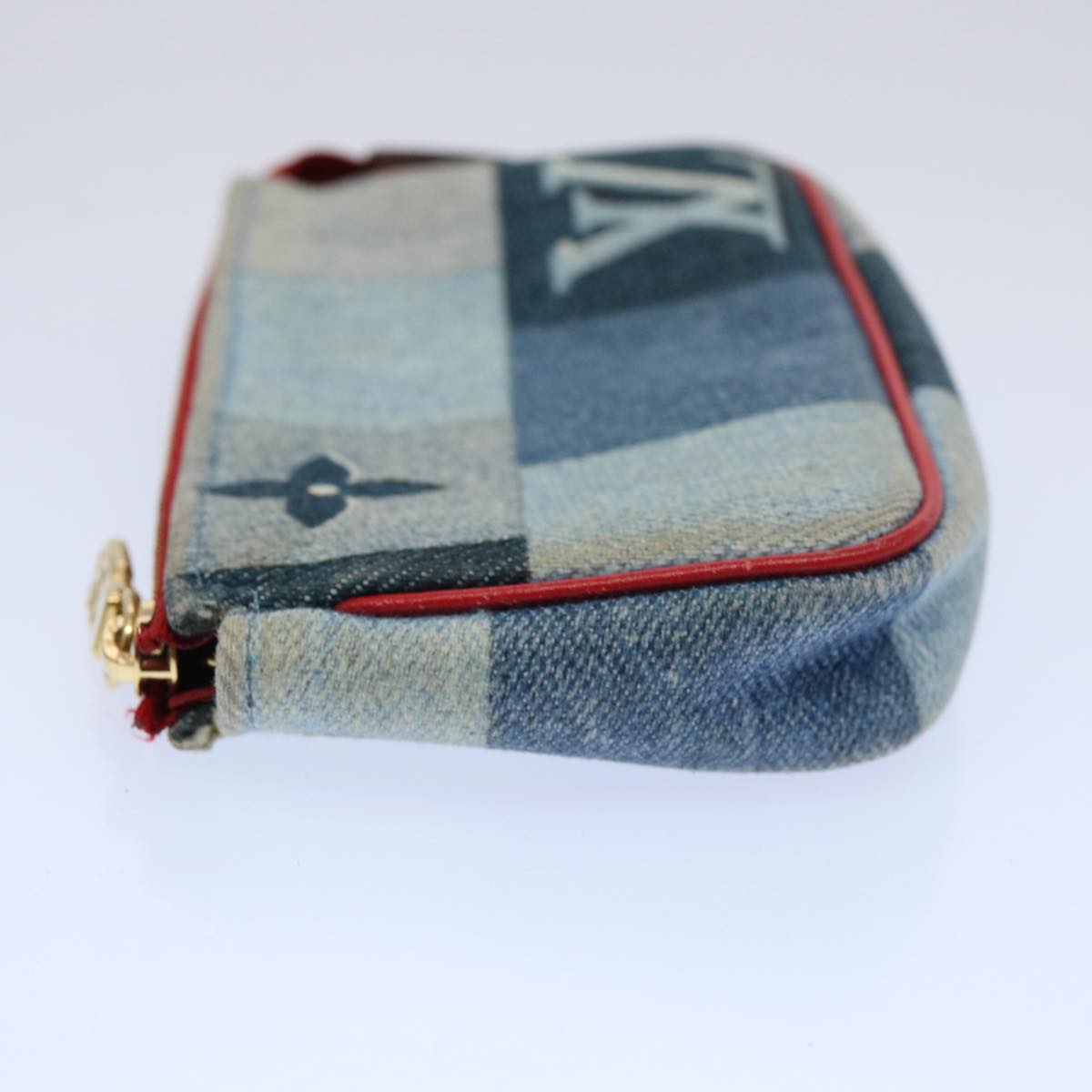 LOUIS VUITTON Monogram Denim Mini Pochette Accessoires Blue M68760 LV yb455
