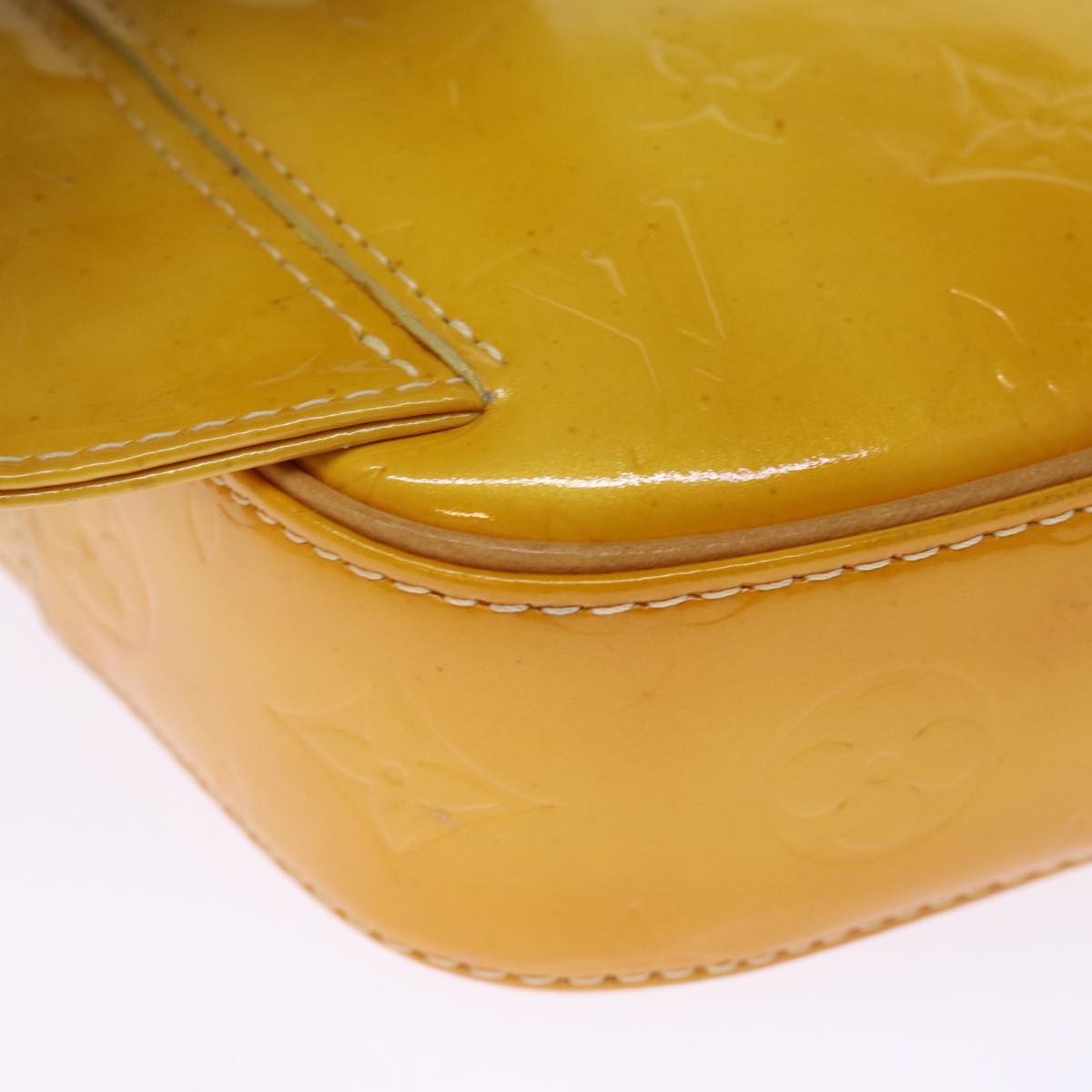 LOUIS VUITTON Monogram Vernis Fulton Waist Bag Lime Yellow M91043 LV yb574