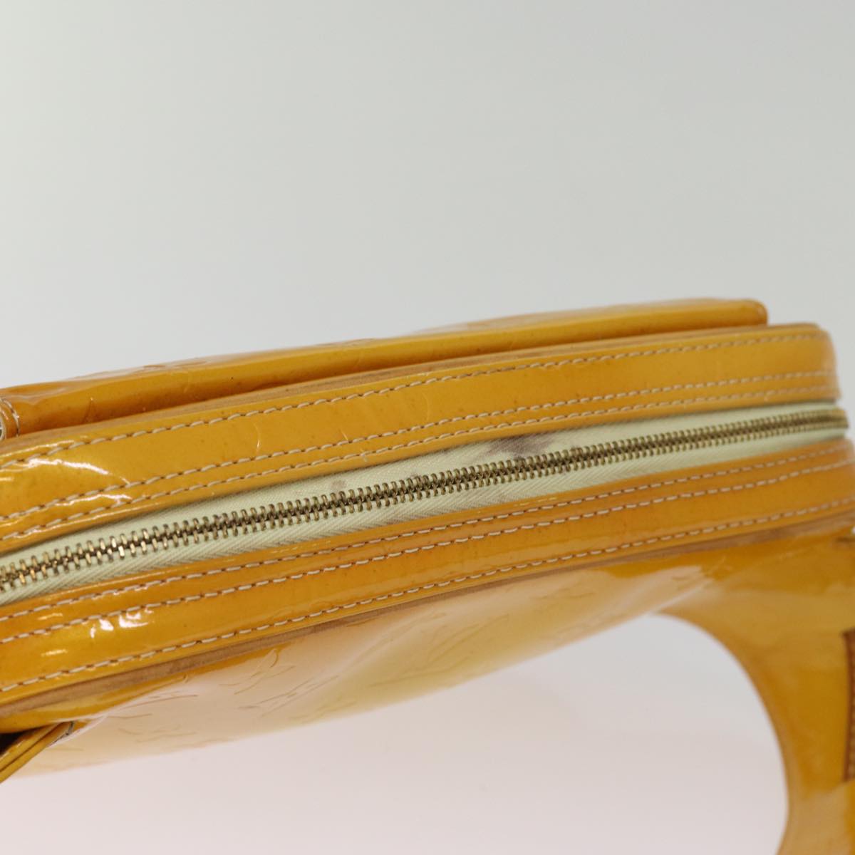 LOUIS VUITTON Monogram Vernis Fulton Waist Bag Lime Yellow M91043 LV yb574