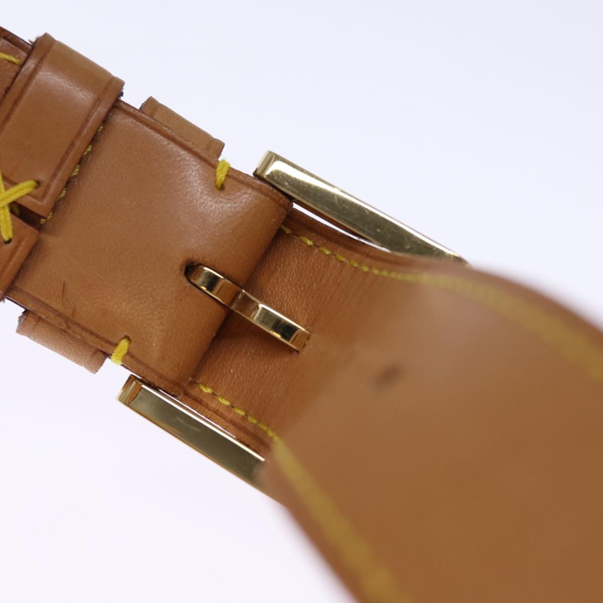 LOUIS VUITTON Monogram Vernis Fulton Waist Bag Lime Yellow M91043 LV yb574