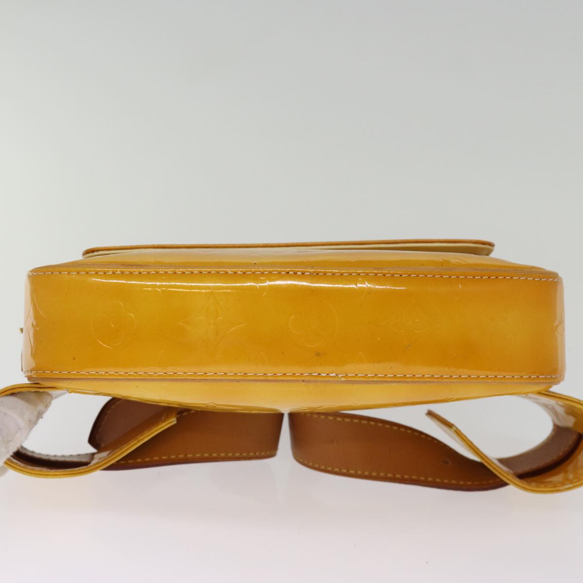 LOUIS VUITTON Monogram Vernis Fulton Waist Bag Lime Yellow M91043 LV yb574