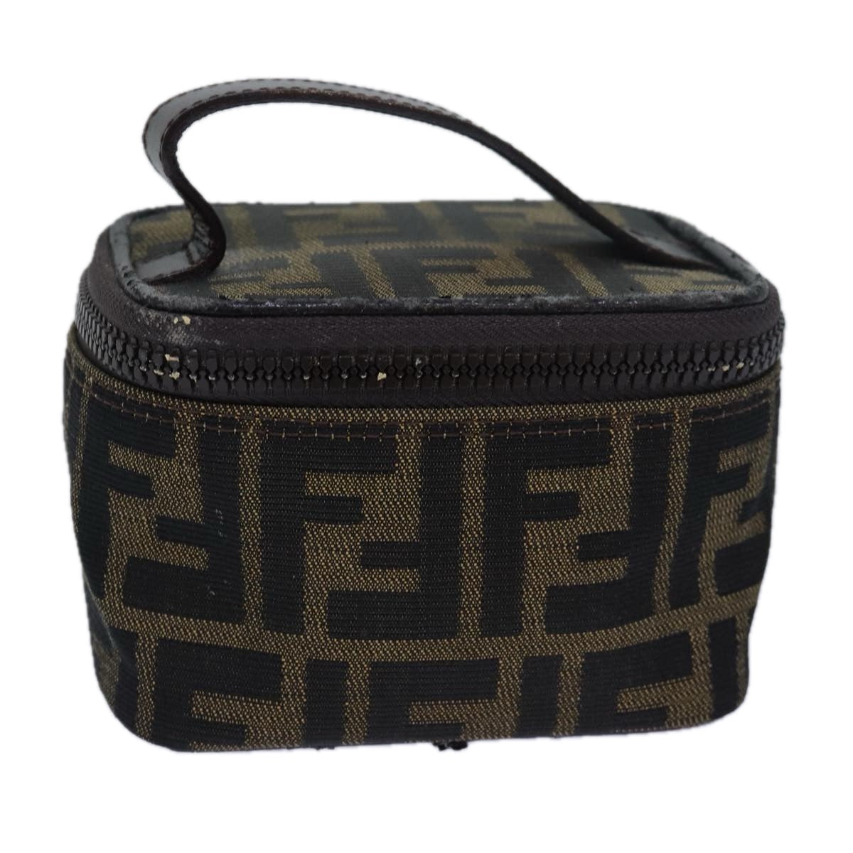 Luxury Fendi Zucca Canvas Vanity Pouch Brown Blackyb585