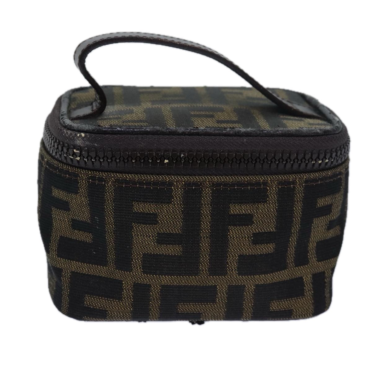Luxury Fendi Zucca Canvas Vanity Pouch Brown Blackyb585