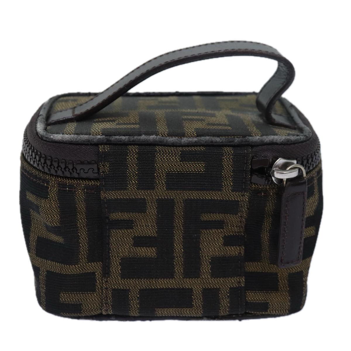 Luxury Fendi Zucca Canvas Vanity Pouch Brown Blackyb585