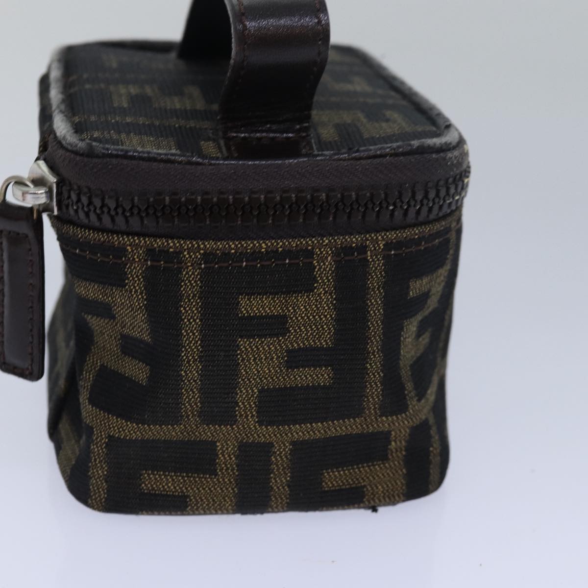Luxury Fendi Zucca Canvas Vanity Pouch Brown Blackyb585