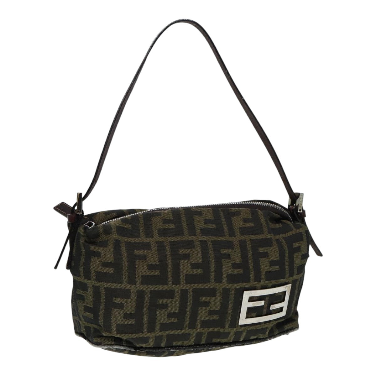 Luxury Fendi Zucca Canvas Mamma bucket Shoulder Bag Brown Blackyb648