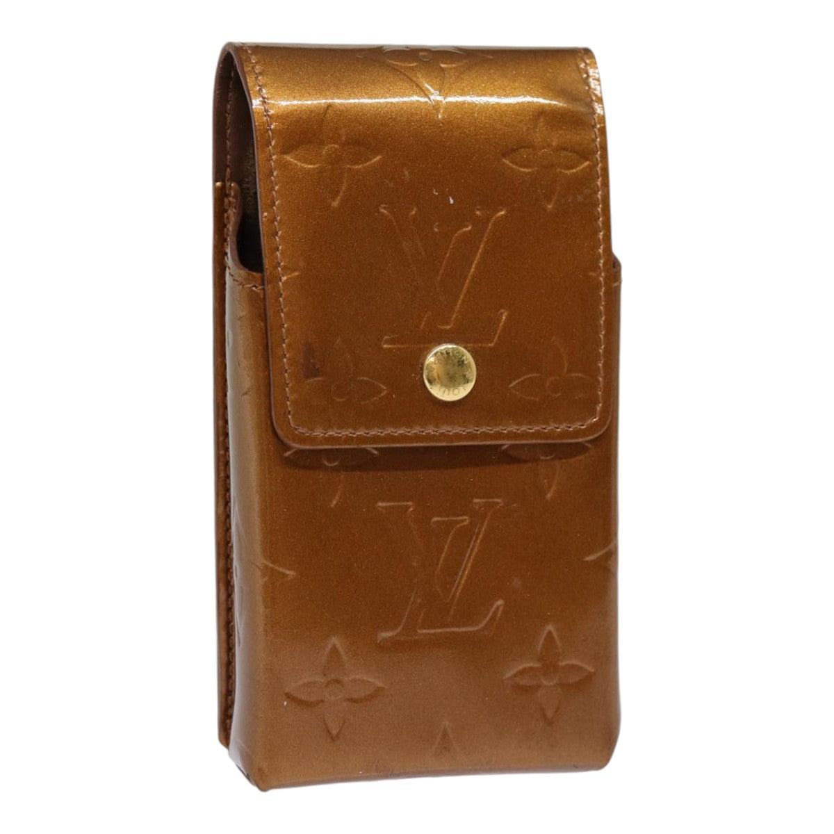 LOUIS VUITTON Monogram Vernis Cigarette Case Bronze M91156 LV yb658