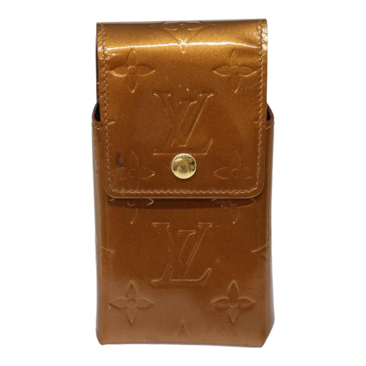 LOUIS VUITTON Monogram Vernis Cigarette Case Bronze M91156 LV yb658
