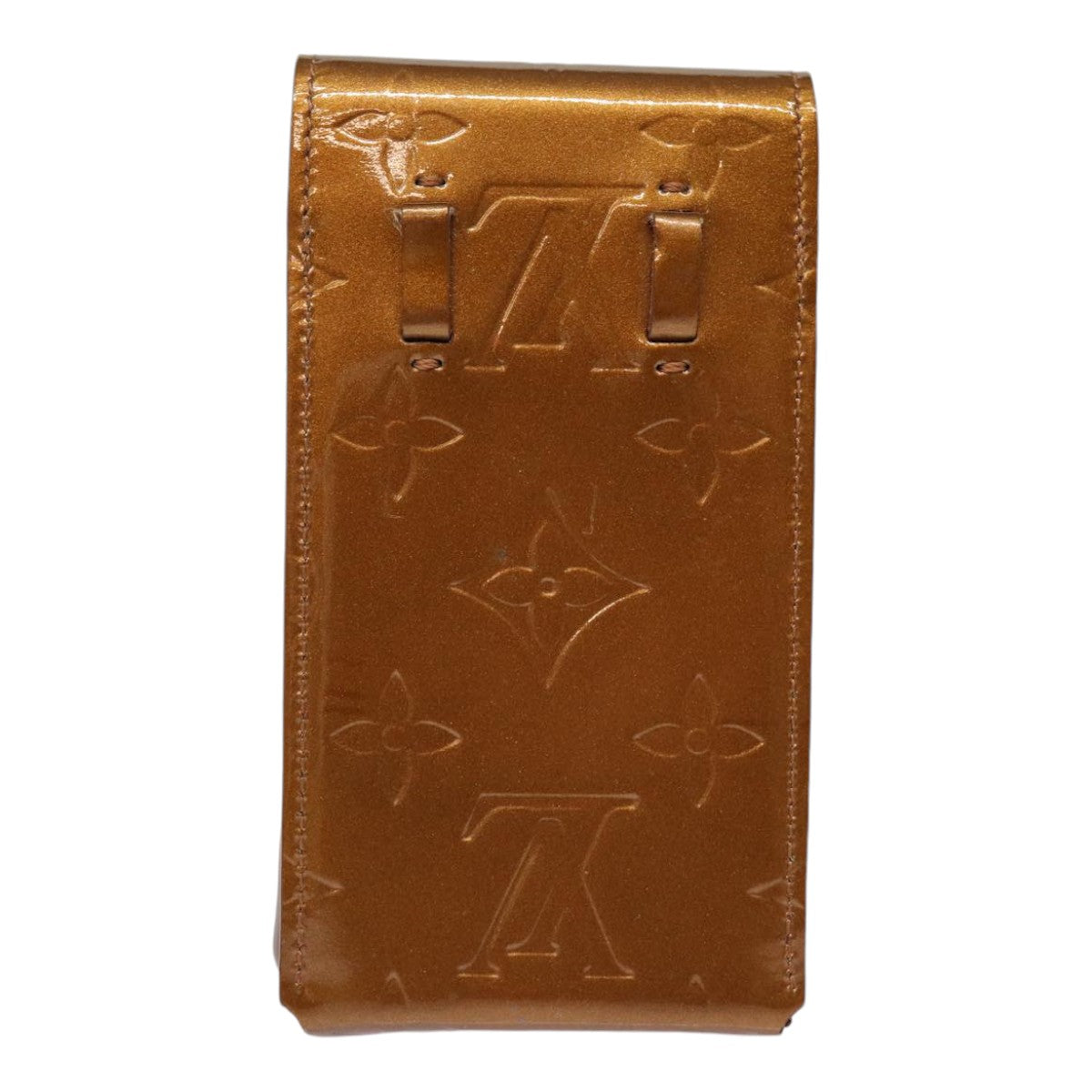 LOUIS VUITTON Monogram Vernis Cigarette Case Bronze M91156 LV yb658