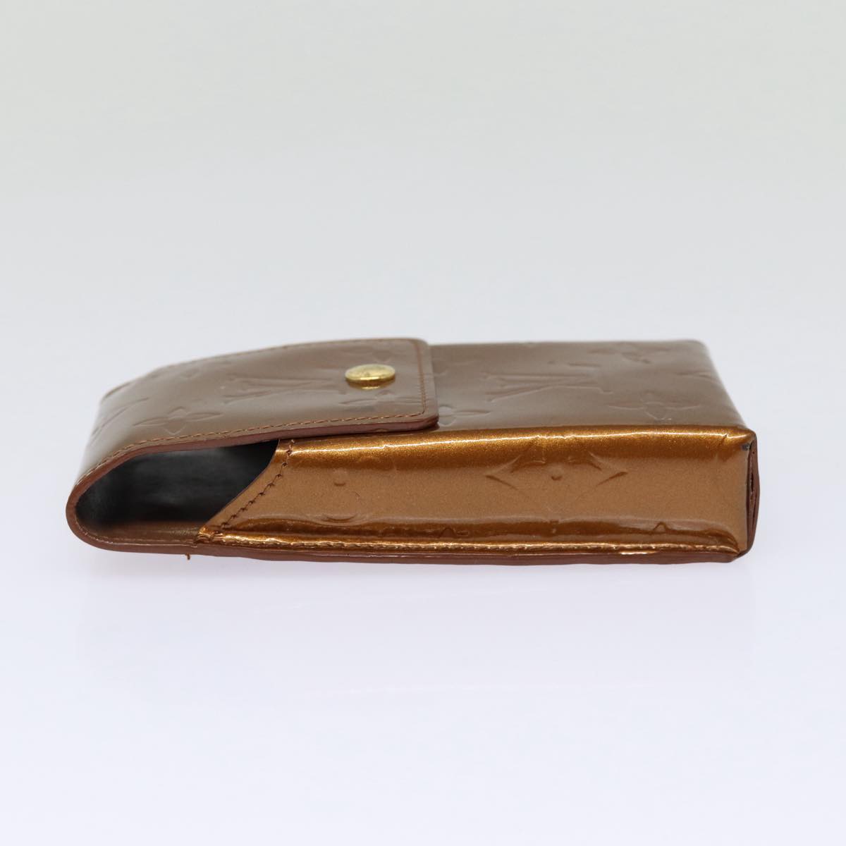 LOUIS VUITTON Monogram Vernis Cigarette Case Bronze M91156 LV yb658