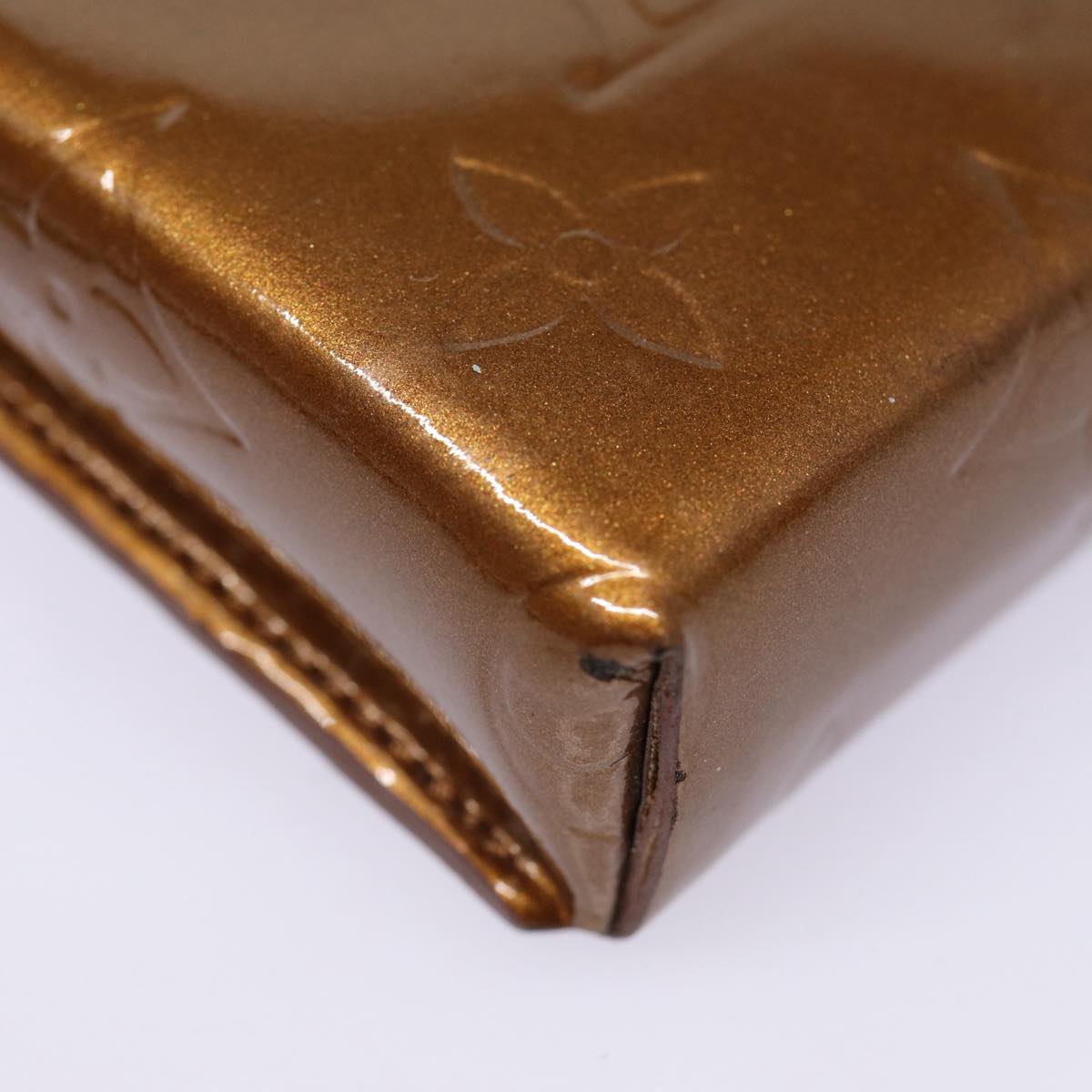 LOUIS VUITTON Monogram Vernis Cigarette Case Bronze M91156 LV yb658