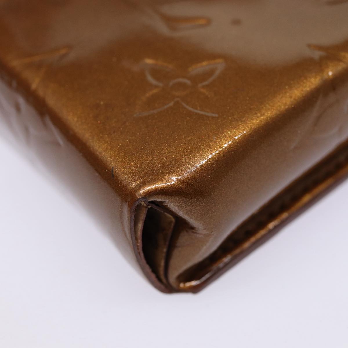 LOUIS VUITTON Monogram Vernis Cigarette Case Bronze M91156 LV yb658