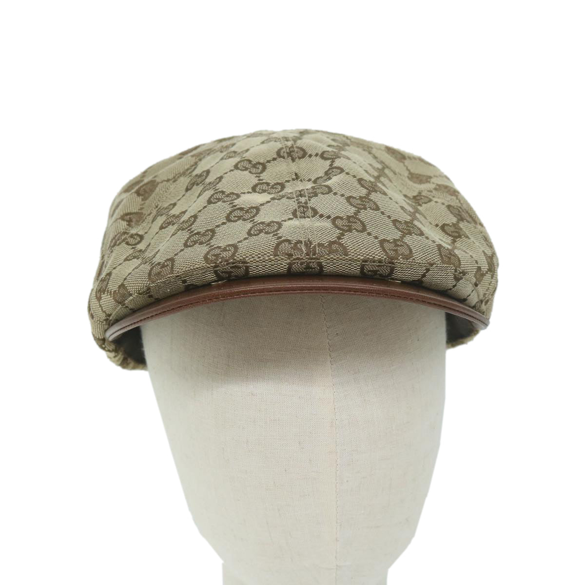 GUCCI GG Canvas Web Sherry Line Hunting Cap Hat L Beige Red Green  10107