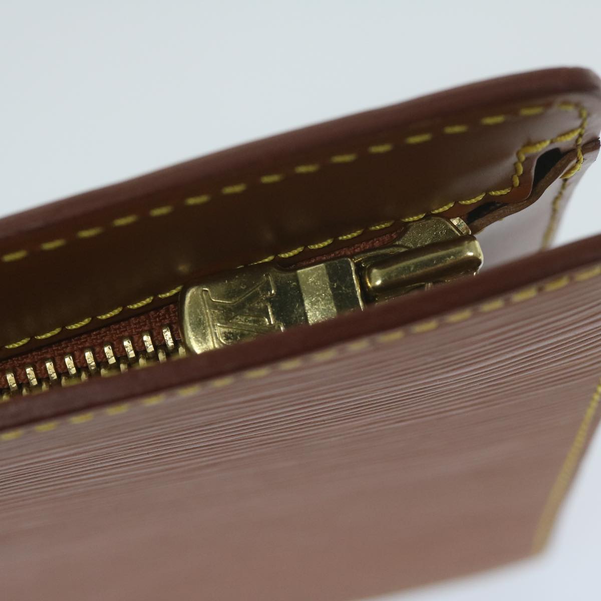 LOUIS VUITTON Epi Pochette Homme Clutch Bag Zipang gold M52528 LV yk10111