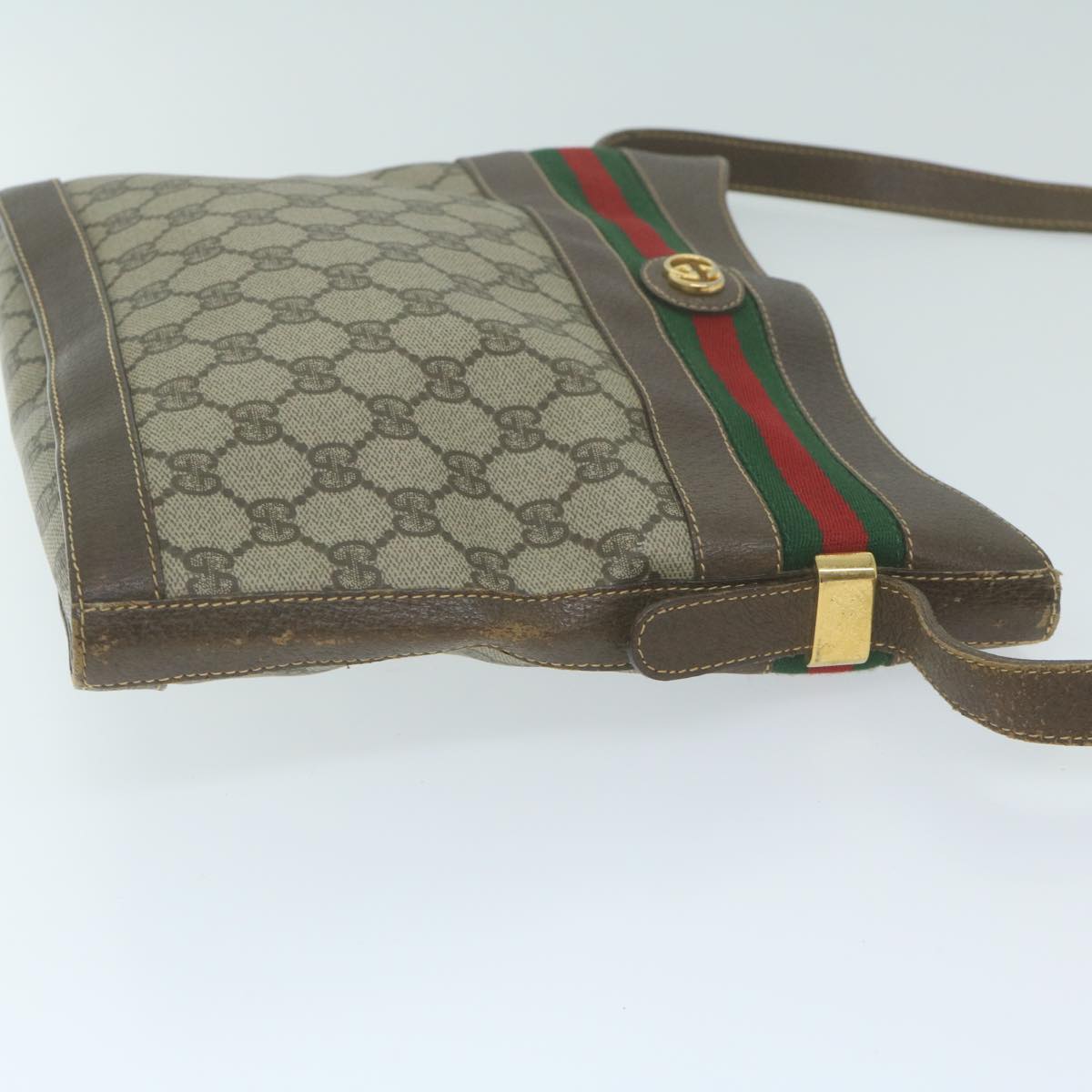 GUCCI GG Supreme Web Sherry Line Shoulder Bag Beige 001 110 0938  10198