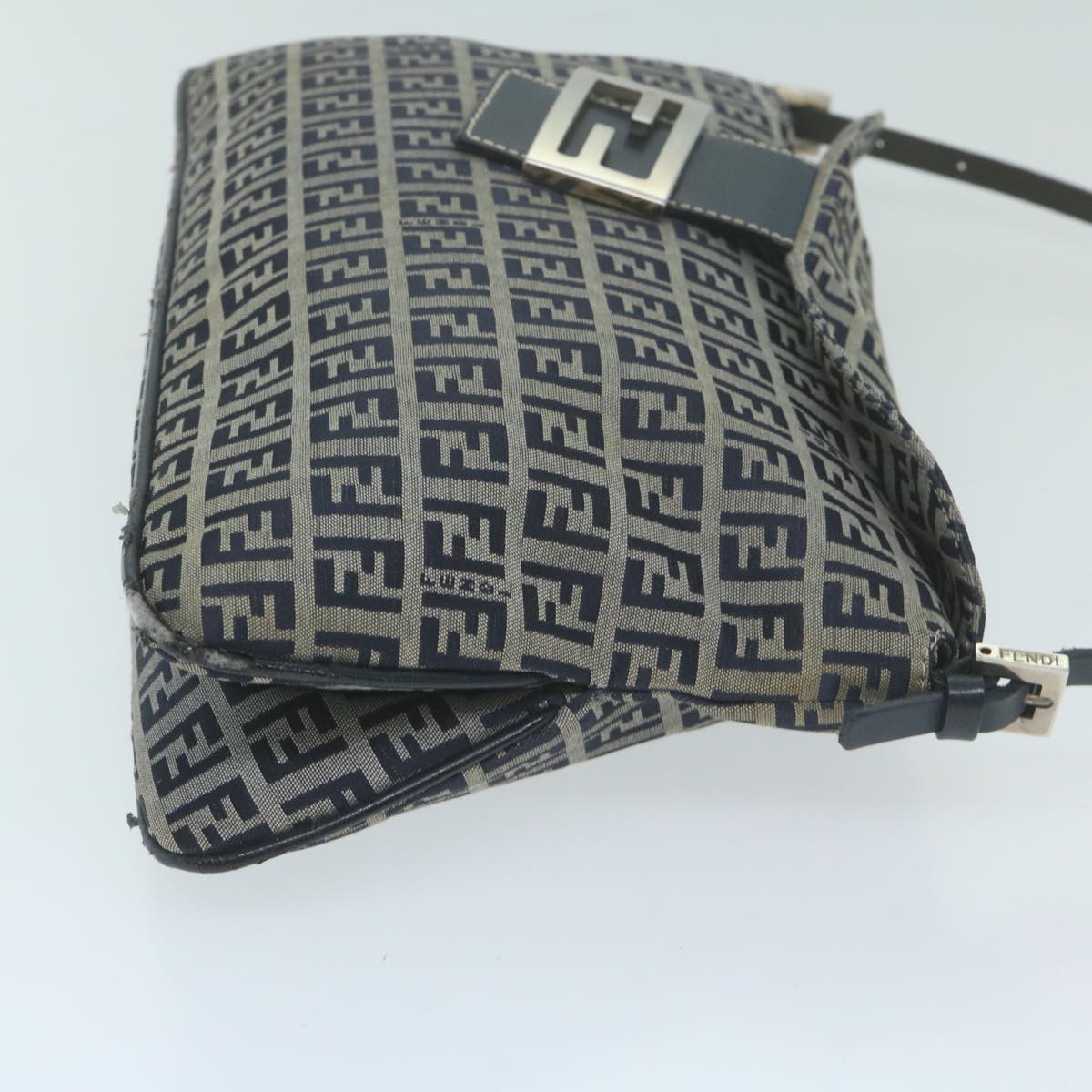 Luxury FendiZucchino Canvas Mamma Baguette Shoulder Bag Navyyk10215