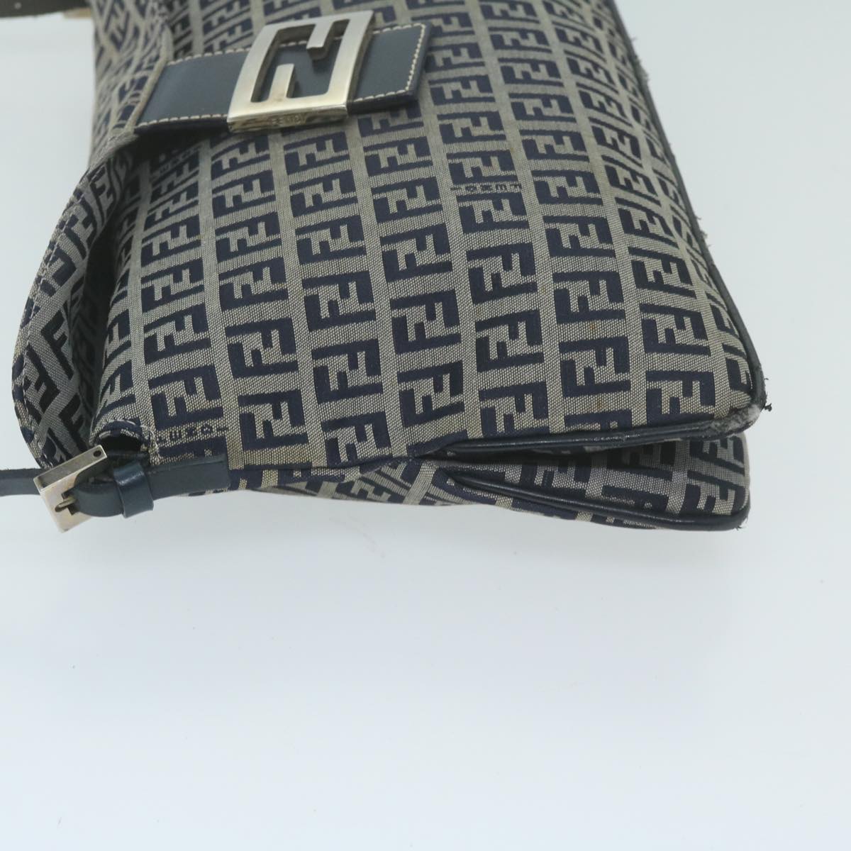 Luxury FendiZucchino Canvas Mamma Baguette Shoulder Bag Navyyk10215