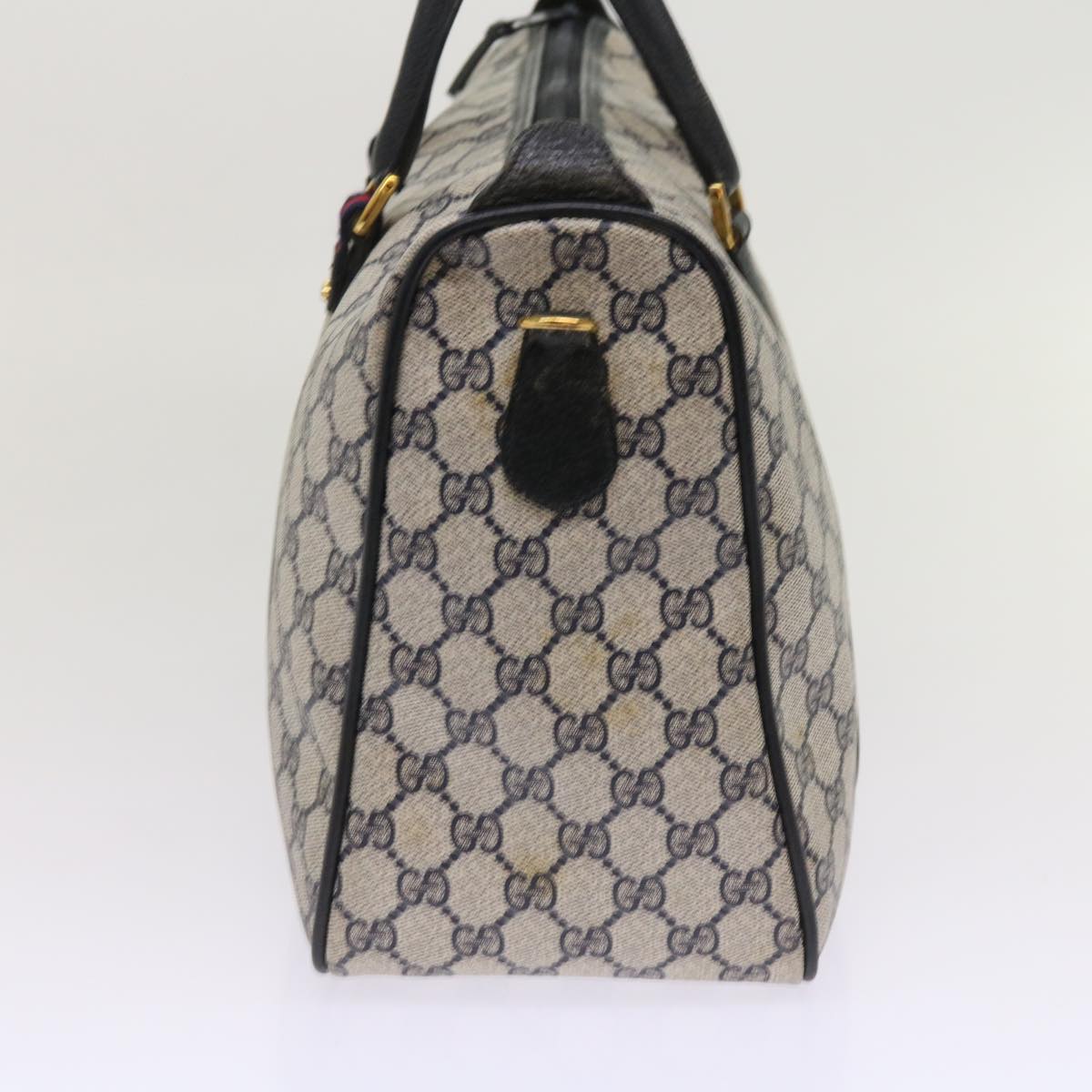 GUCCI GG Supreme Sherry Line Boston Bag Navy Red 39 02 041  10237
