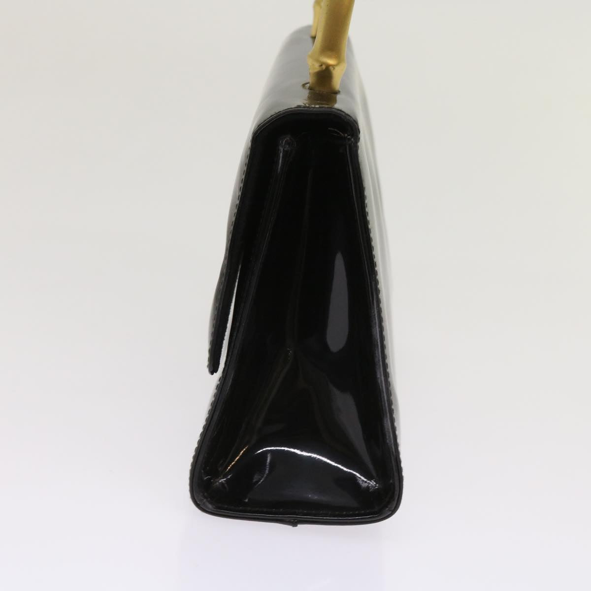 GUCCI Bamboo Hand Bag Patent leather Black 005 781 0265  10239