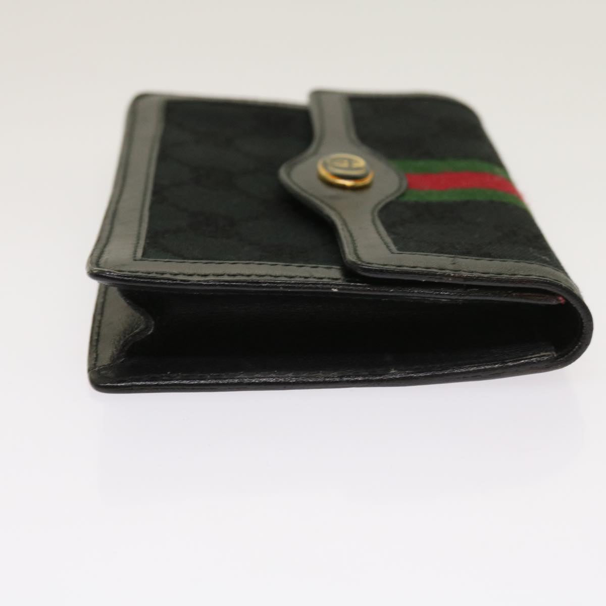 GUCCI GG Canvas Web Sherry Line Pouch Black Red Green  10242