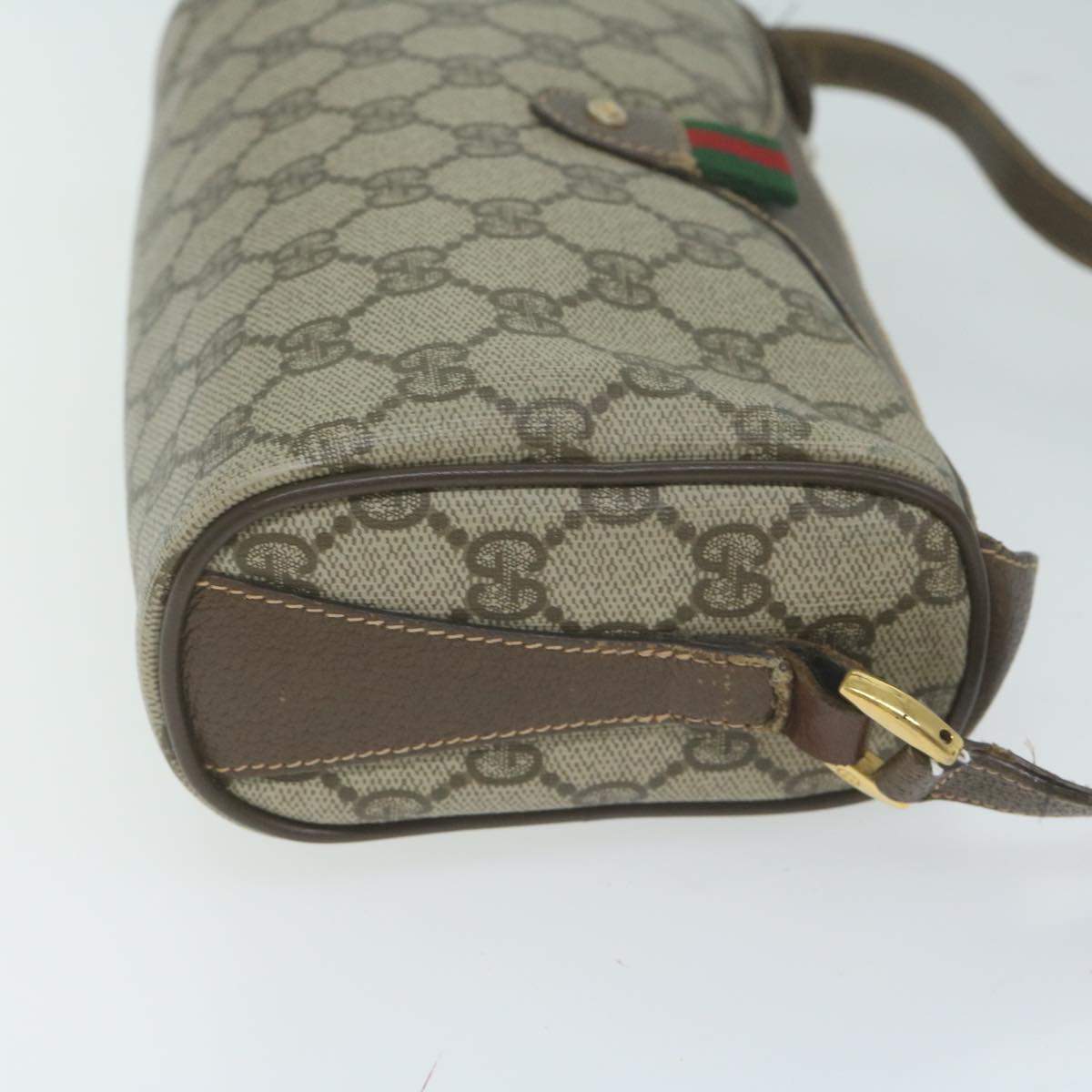 GUCCI GG Supreme Web Sherry Line Shoulder Bag PVC Beige 89 02 018  10321