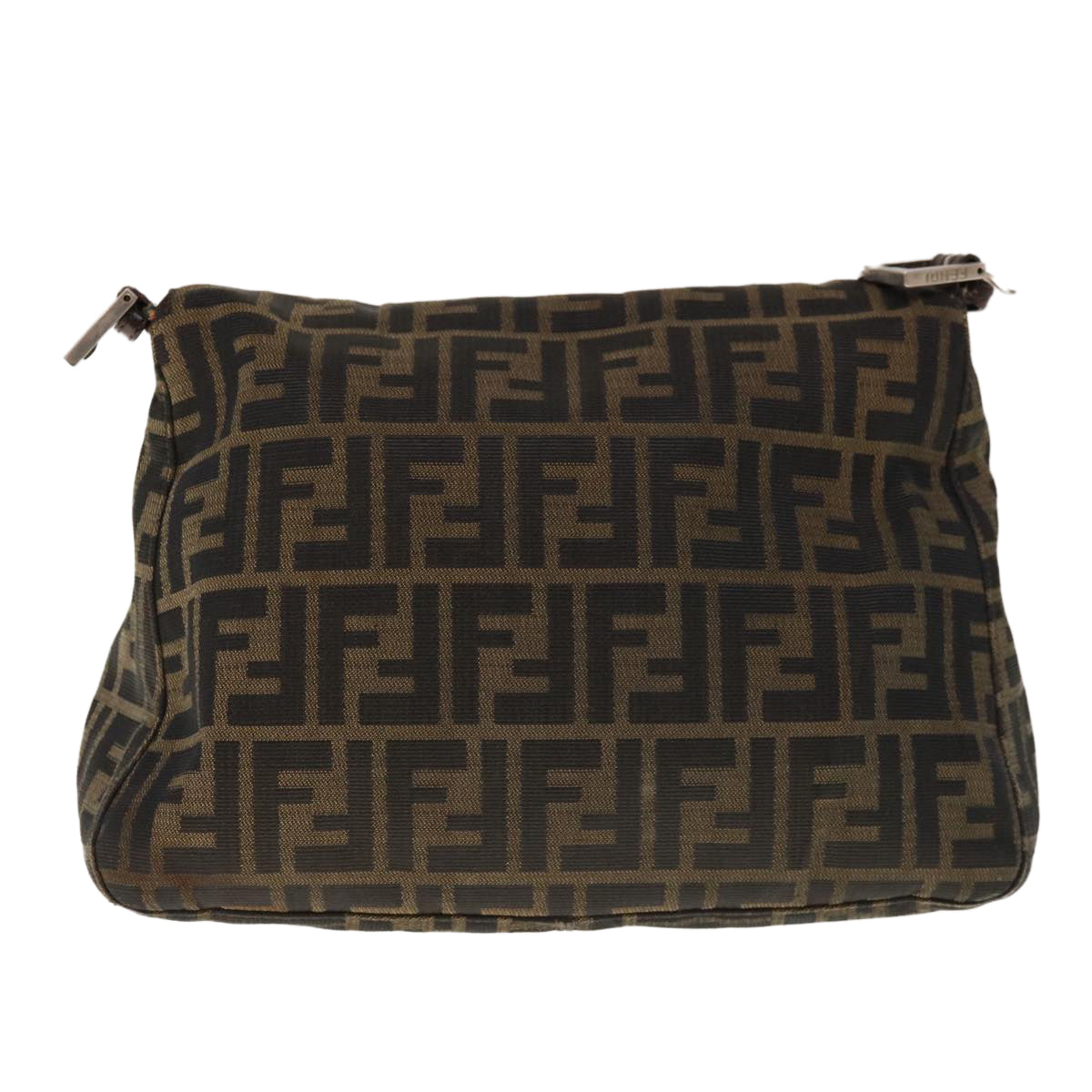 Luxury FendiZucca Canvas Mamma Baguette Shoulder Bag Brown Blackyk10323