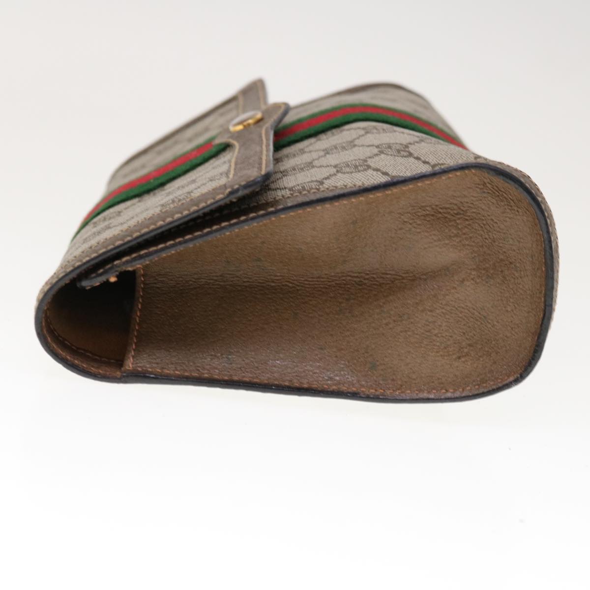 GUCCI GG Supreme Web Sherry Line Clutch Bag Beige Red 89 01 006  10328