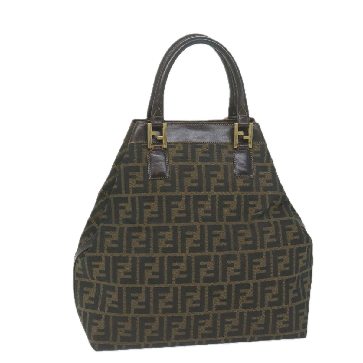 Luxury FendiZucca Canvas Hand Bag Black Brownyk10338