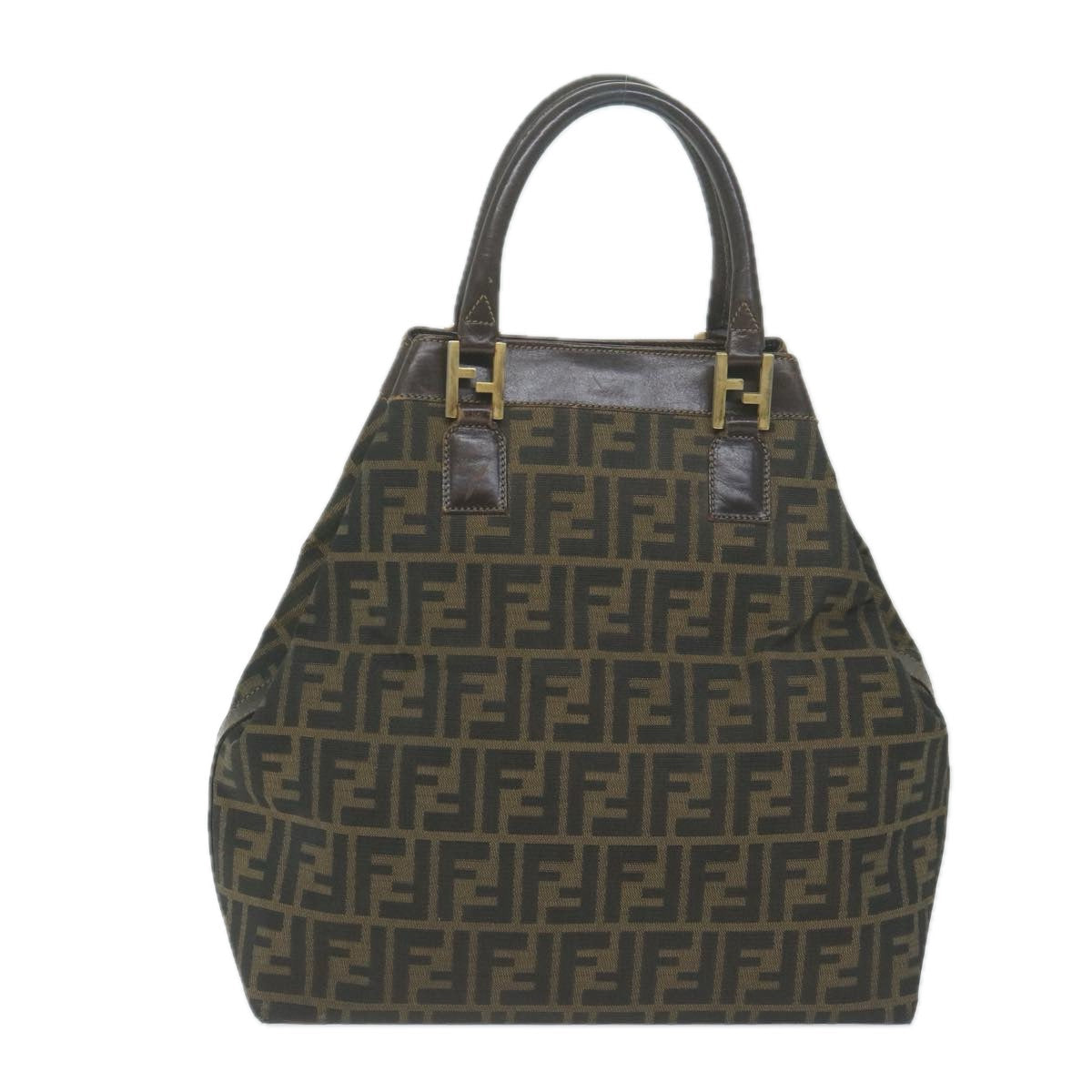 Luxury FendiZucca Canvas Hand Bag Black Brownyk10338