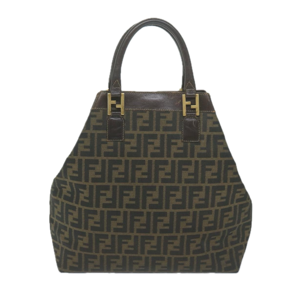 Luxury FendiZucca Canvas Hand Bag Black Brownyk10338