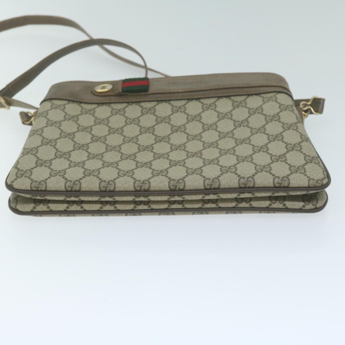 GUCCI GG Canvas Web Sherry Line Shoulder Bag Beige Red 904 02 035  10349