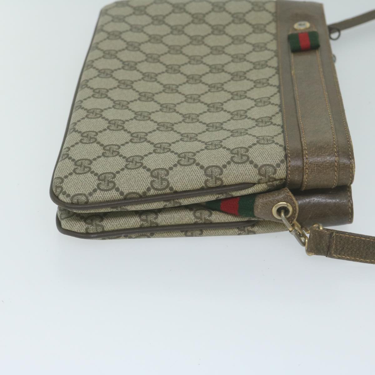 GUCCI GG Canvas Web Sherry Line Shoulder Bag Beige Red 904 02 035  10349