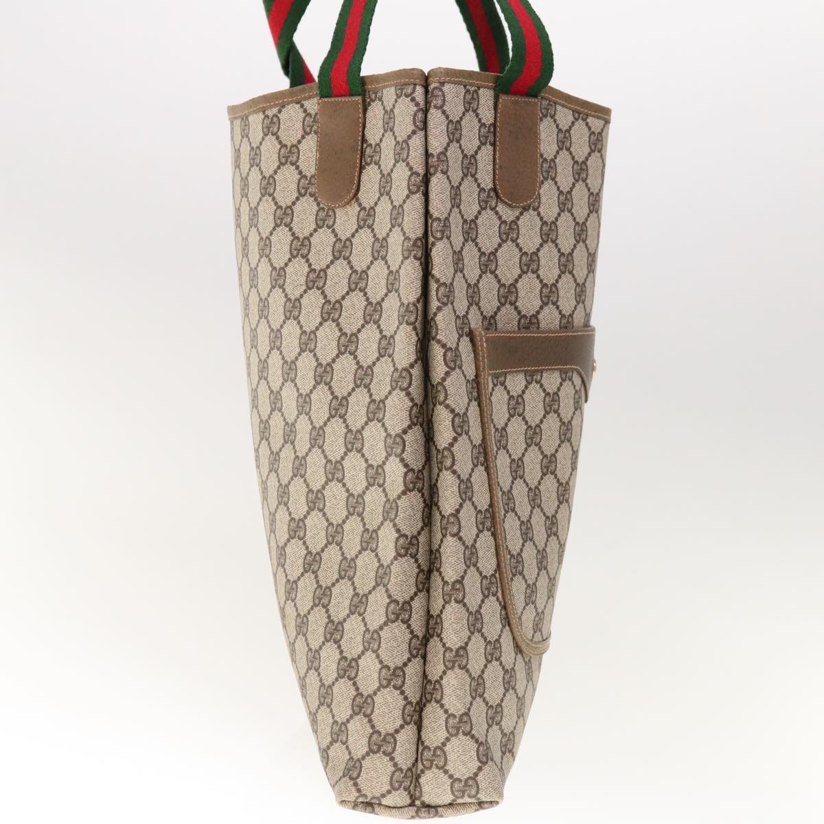 GUCCI GG Canvas Web Sherry Line Tote Bag Beige Red Green 39 02 003  10356