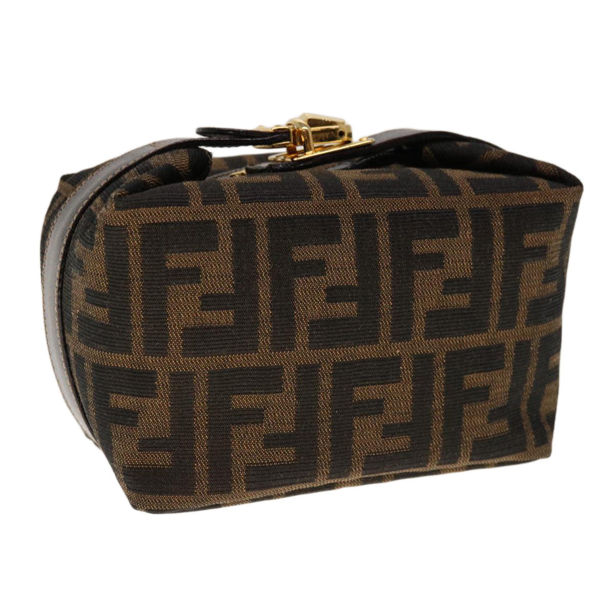 Luxury FendiZucca Canvas Hand Pouch Brown Blackyk10361