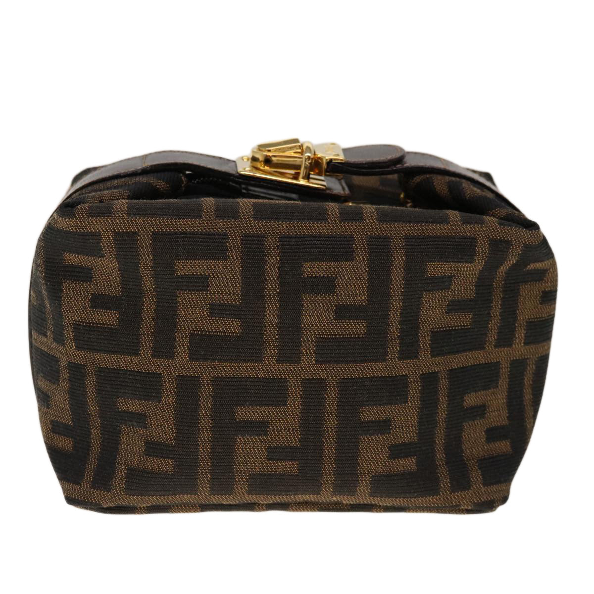 Luxury FendiZucca Canvas Hand Pouch Brown Blackyk10361