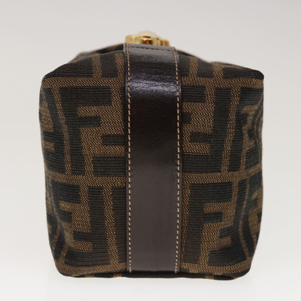 Luxury FendiZucca Canvas Hand Pouch Brown Blackyk10361