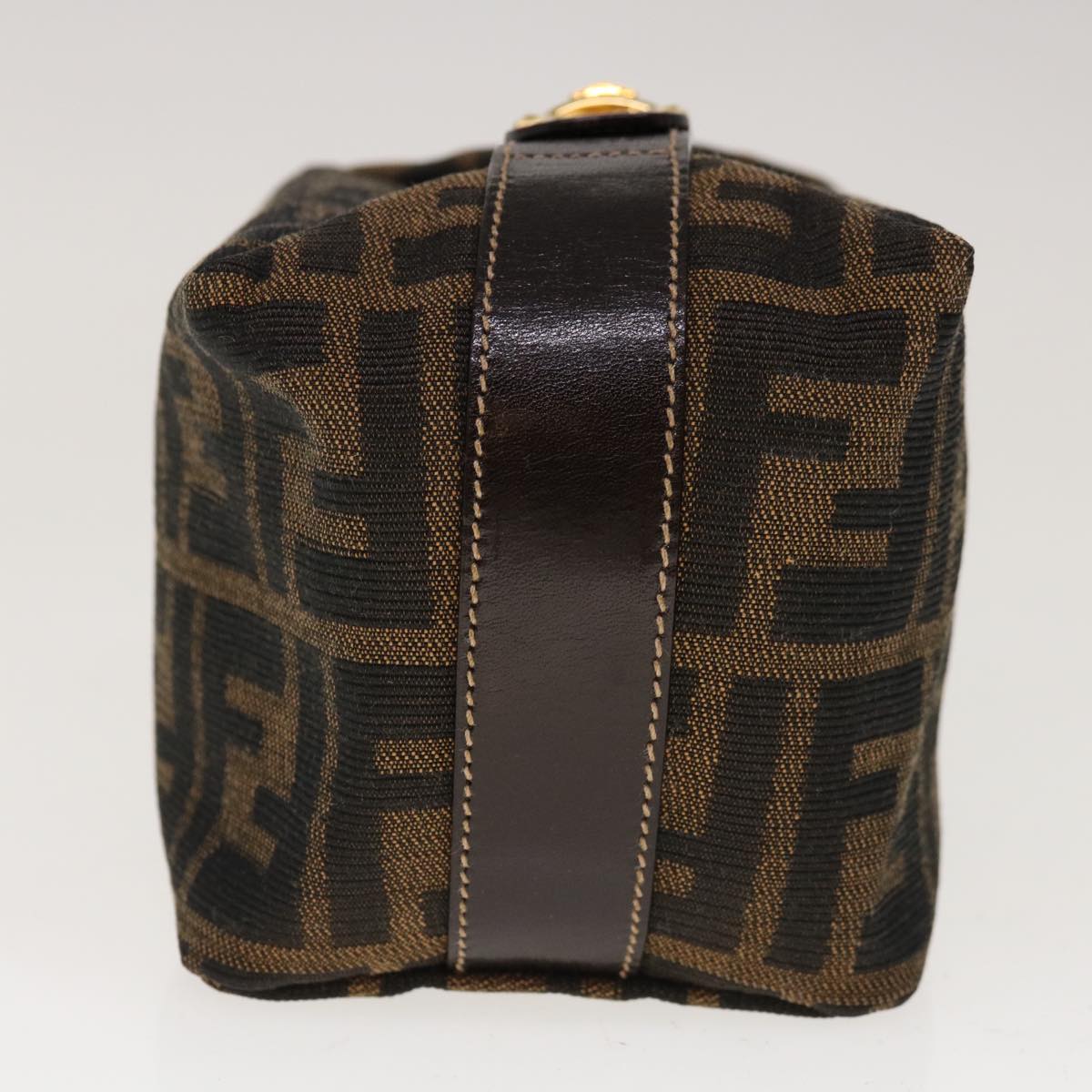 Luxury FendiZucca Canvas Hand Pouch Brown Blackyk10361