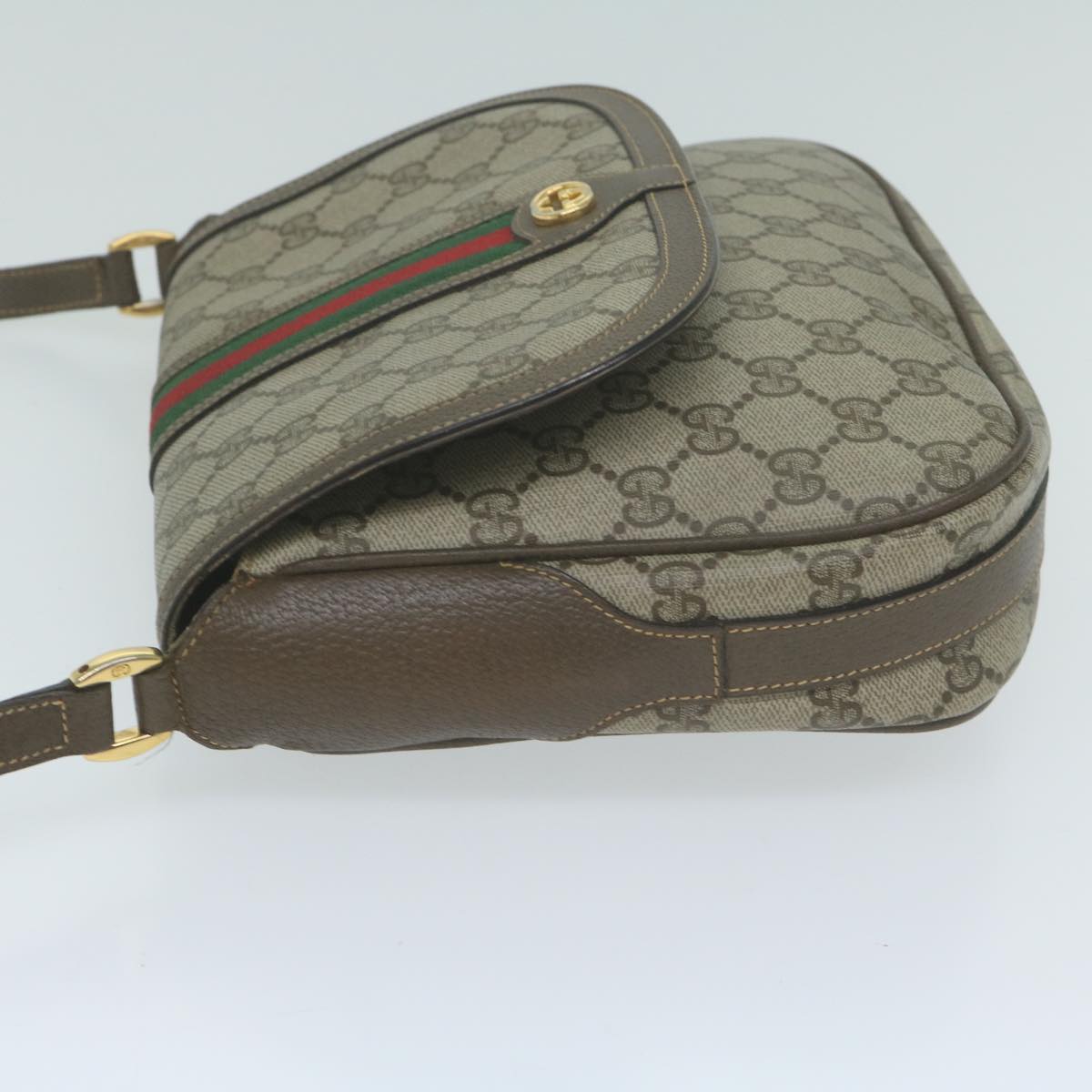 GUCCI GG Supreme Web Sherry Line Shoulder Bag Beige 001 115 0914  10382