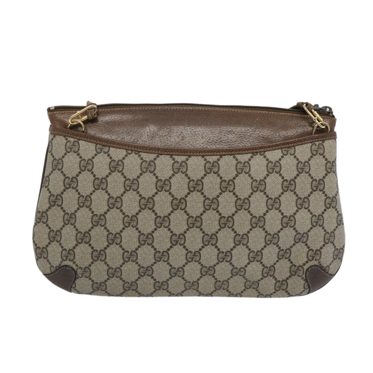 GUCCI GG Supreme Web Sherry Line Shoulder Bag Beige Green 39 02 026  10421