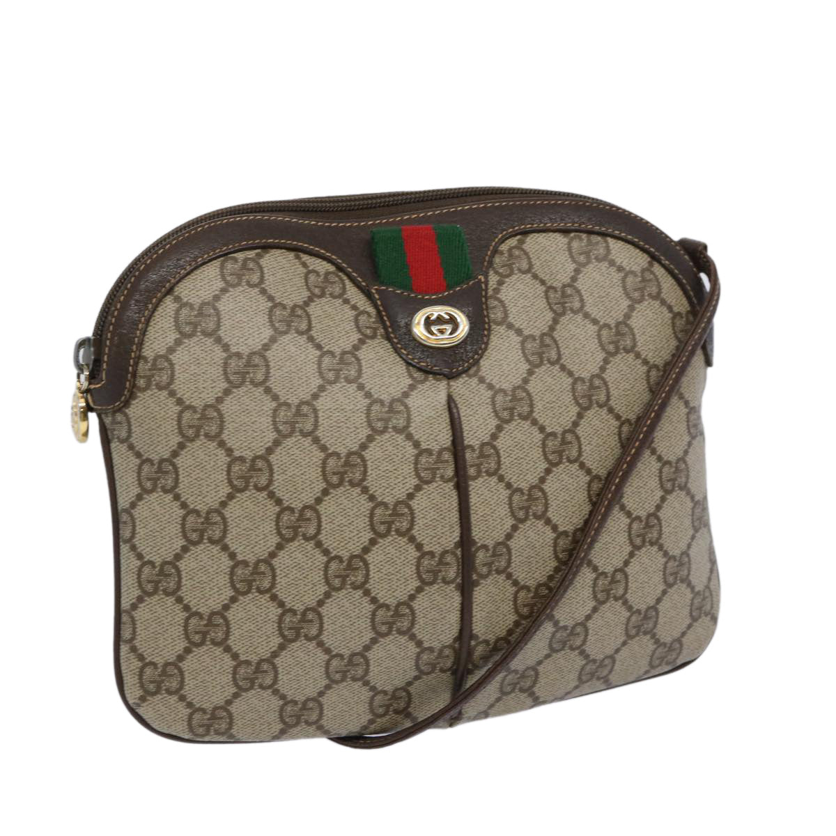 GUCCI GG Supreme Web Sherry Line Shoulder Bag Beige 904 02 047  10435