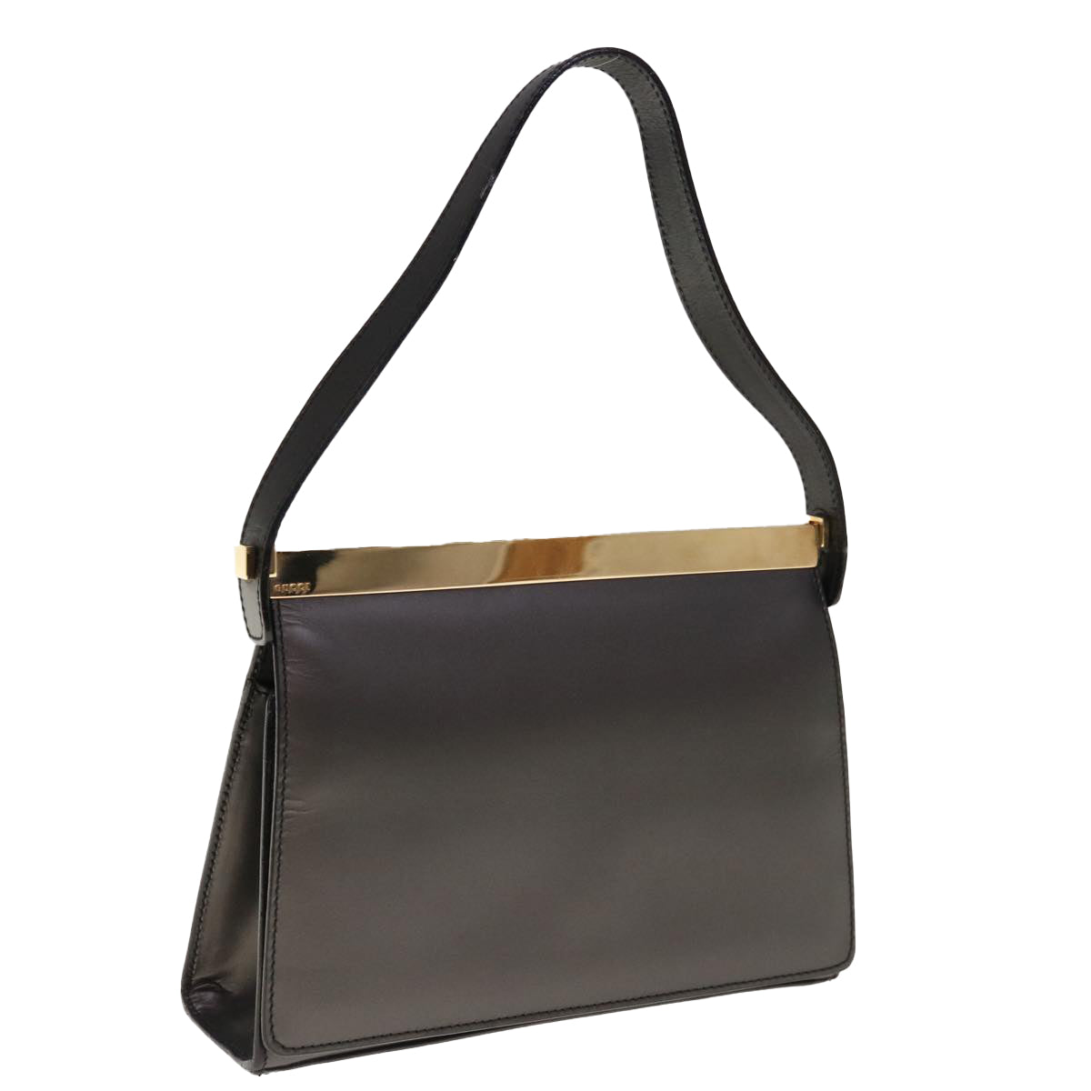 GUCCI Hand Bag Leather Black  10455