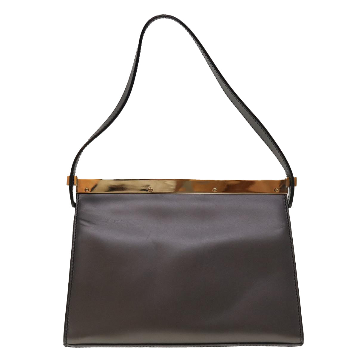 GUCCI Hand Bag Leather Black  10455
