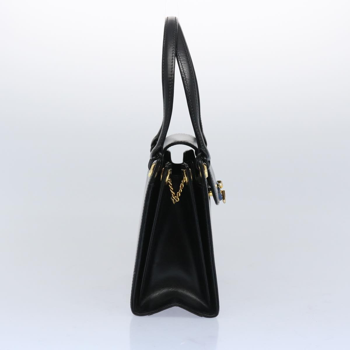 GUCCI Hand Bag Leather Black  10459