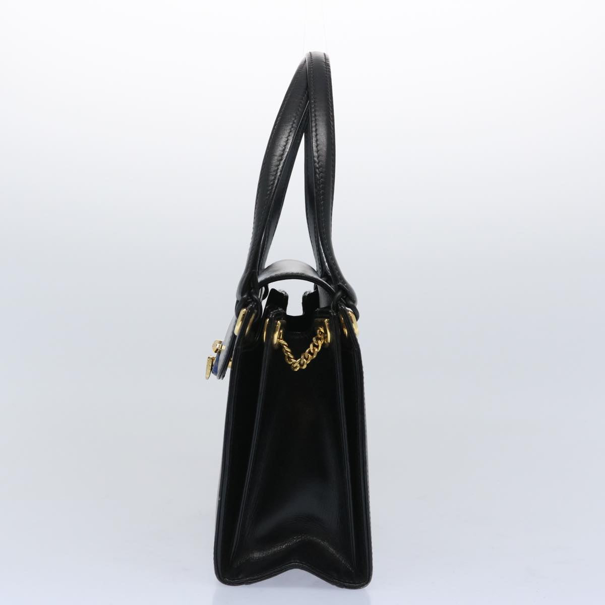 GUCCI Hand Bag Leather Black  10459