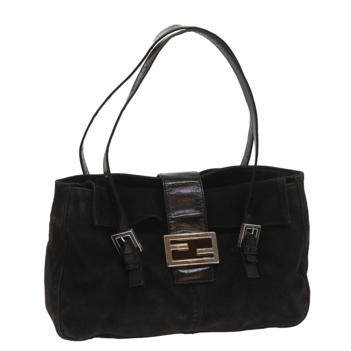 Luxury FendiShoulder Bag Suede Blackyk10461