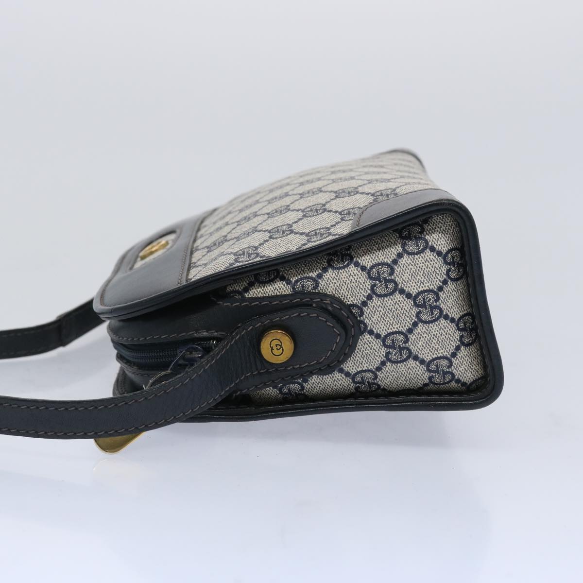 GUCCI GG Canvas Shoulder Bag PVC Navy  10467